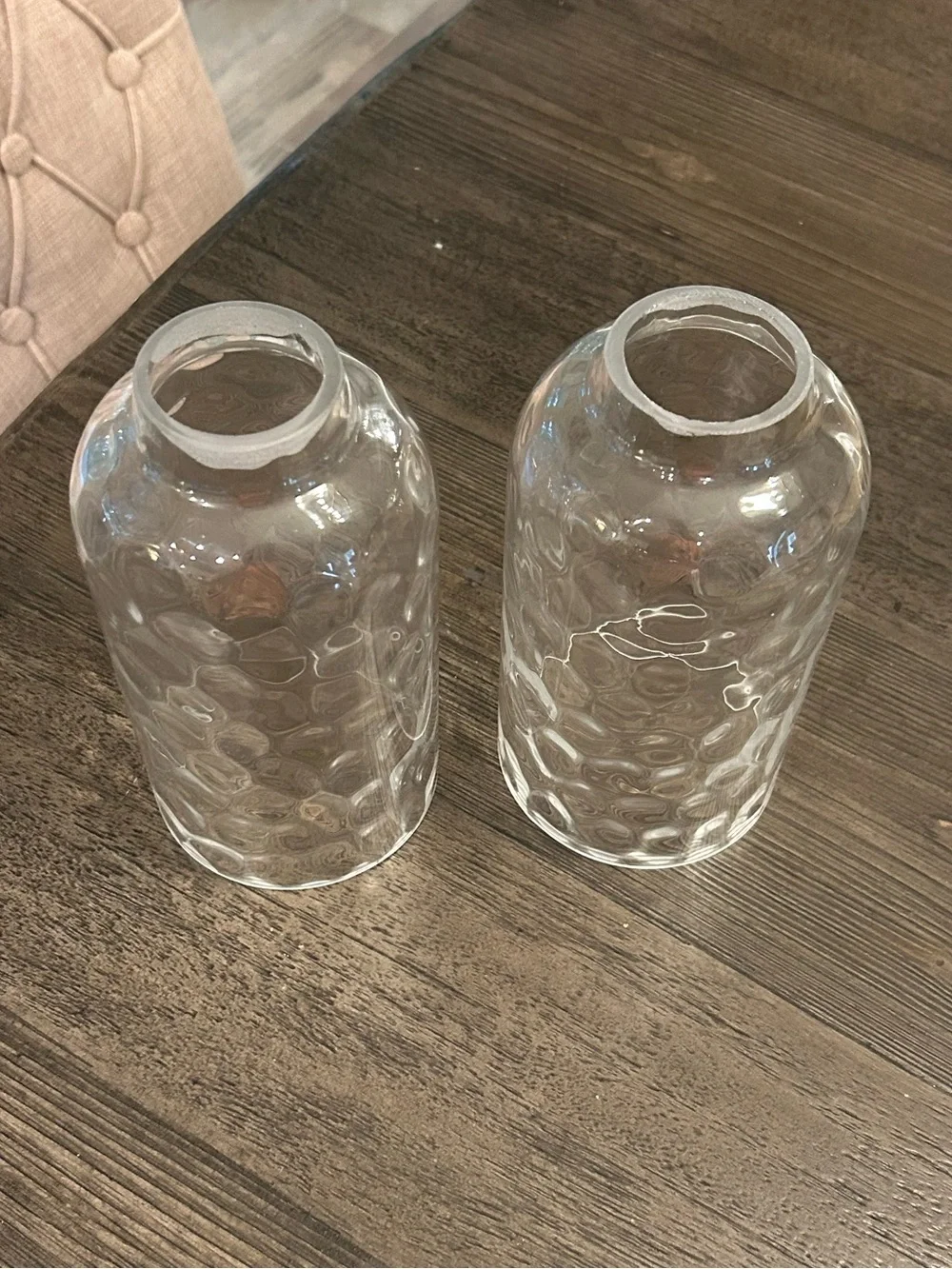 Clear Hammered Glass globes-set of 2